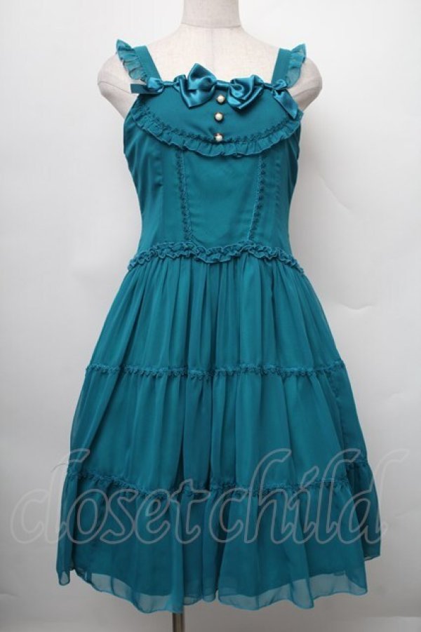 画像1: ALICE and the PIRATES / ルクレールシフォンジャンパースカート  グリーン S-25-12-20-032-PA-OP-SA-ZS (1)