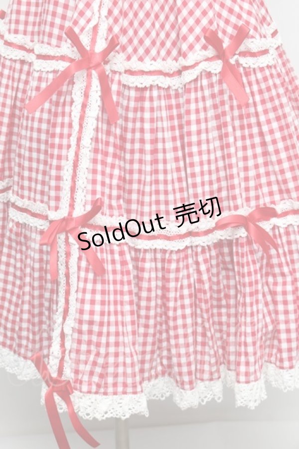 画像5: metamorphose / ギンガムシャーリングジャンパースカート  赤ｘ白 S-25-12-20-005-ME-OP-AS-ZS (5)