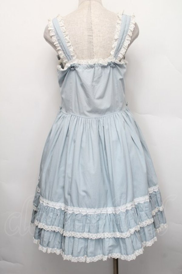 画像2: metamorphose / 裾フリルジャンパースカート（水玉）  サックス S-25-12-20-008-ME-OP-HR-ZS (2)