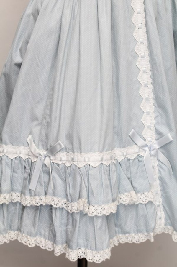 画像5: metamorphose / 裾フリルジャンパースカート（水玉）  サックス S-25-12-20-008-ME-OP-HR-ZS (5)