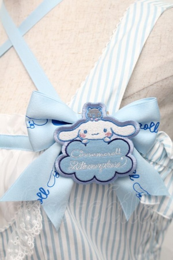 画像4: metamorphose / シナモロールコラボ　エプロン付きジャンパースカート  サックス S-25-12-20-009-ME-OP-AS-ZS (4)