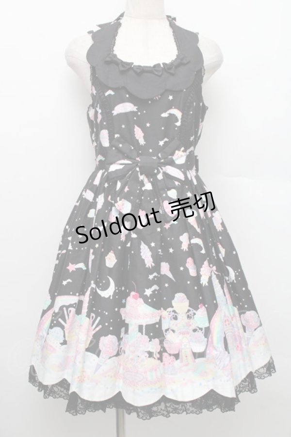 画像1: Angelic Pretty / MilkyPlanetジャンパースカートSet  黒 S-25-12-20-014-AP-OP-ET-ZS (1)