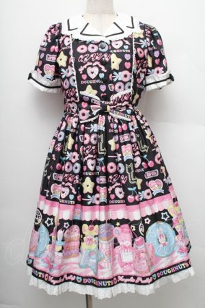 画像: Angelic Pretty / Toy's Donut Dinerワンピース  クロ S-25-12-20-015-AP-OP-SZ-ZS