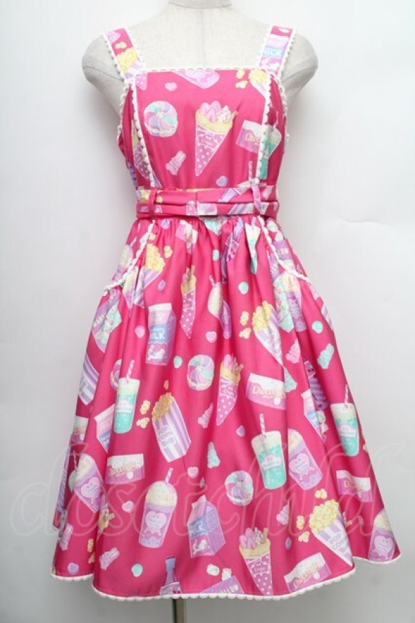 画像1: Angelic Pretty / Fancy Candyジャンパースカート  ピンク S-25-12-20-016-AP-OP-AS-ZS (1)