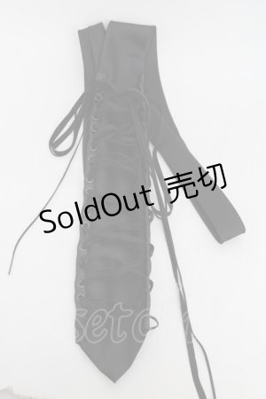 画像: BPN / 合皮レースアップネクタイ  黒 S-25-12-21-005-GO-ZA-HR-ZS