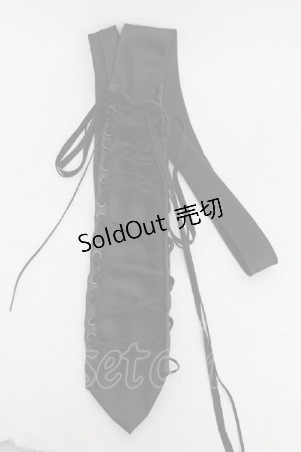 画像1: BPN / 合皮レースアップネクタイ  黒 S-25-12-21-005-GO-ZA-HR-ZS (1)
