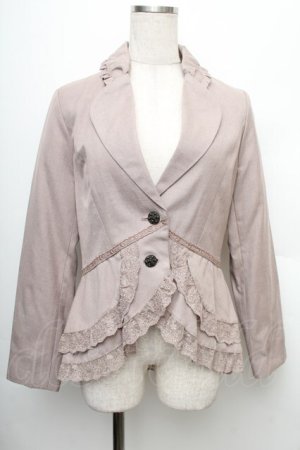 画像: axes femme / バックテールフリルジャケット  グレージュ S-25-12-21-039-AX-JA-HR-ZS