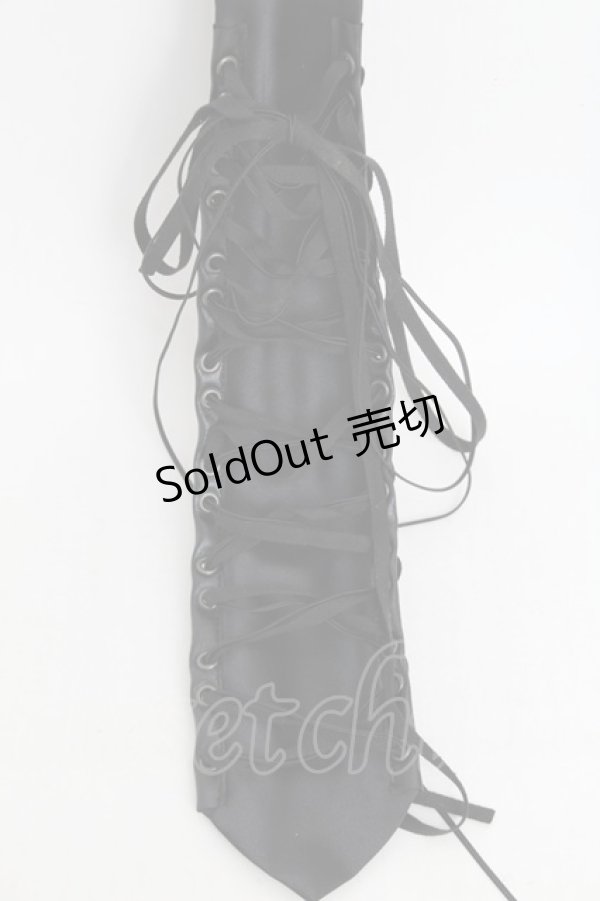 画像2: BPN / 合皮レースアップネクタイ  黒 S-25-12-21-005-GO-ZA-HR-ZS (2)