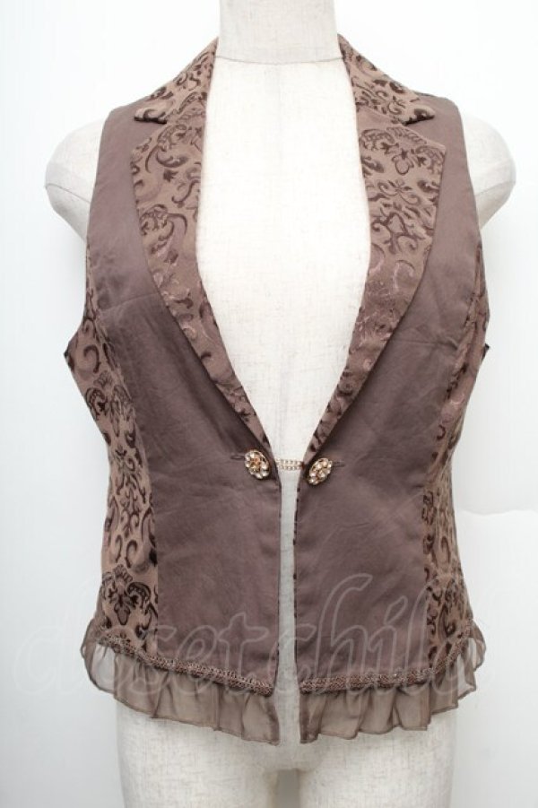 画像1: axes femme / /ジャガードベスト  ブラウン S-25-12-21-042-AX-TO-HR-ZS (1)