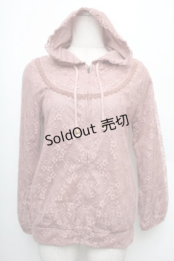 画像1: axes femme / デザインレースパーカー  アワピンク S-25-12-21-044-AX-BL-HR-ZS (1)