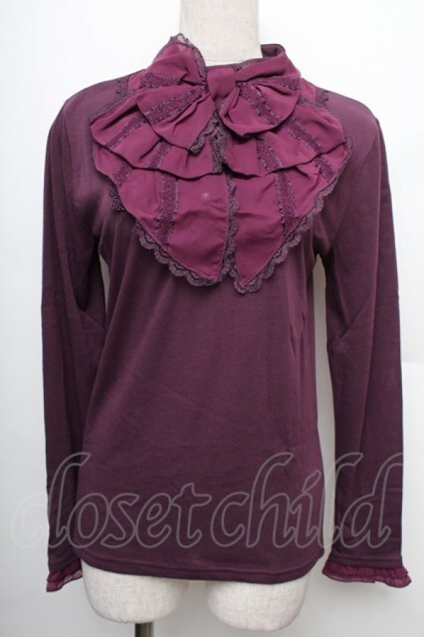 画像1: axes femme / BIGリボンカットソー  パープル S-25-12-21-045-AX-TO-HR-ZS (1)