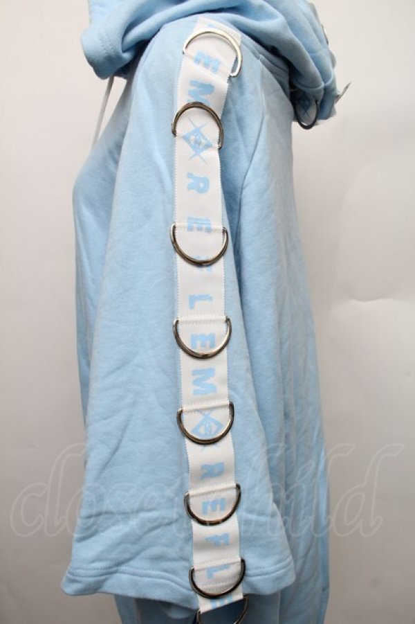 画像4: REFLEM / Dリングロゴテープ半袖ZIPパーカー  サックス S-25-12-21-046-PU-TO-HR-ZS (4)