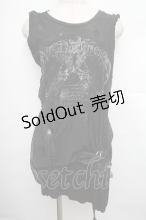 画像: h.ANARCHY / メッシュ重ねタンク  黒 S-25-12-21-053-HN-TO-HR-ZS