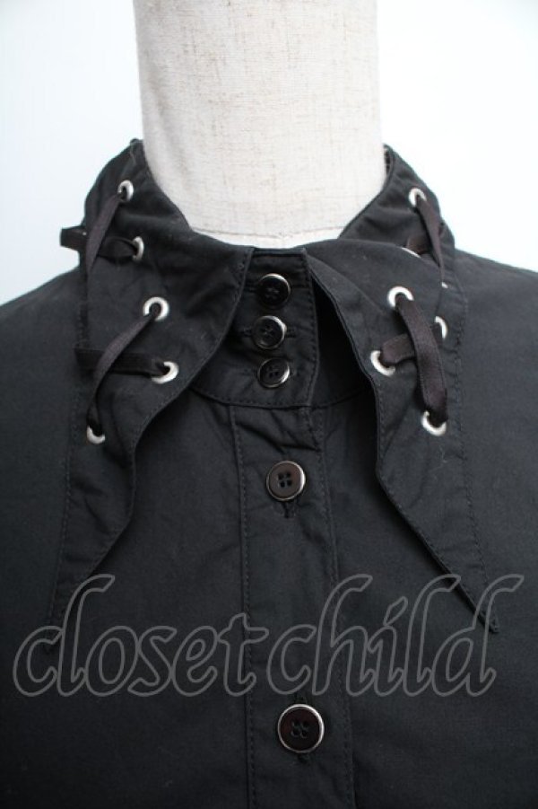 画像4: PEACE NOW / レースアップブラウス  黒 S-25-12-21-054-PU-BL-HR-ZS (4)