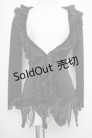 画像: h.naoto Blood / フリルレースボレロ  黒 S-25-12-21-055-HN-TO-HR-ZS