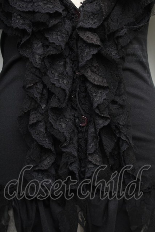 画像3: h.naoto Blood / フリルレースボレロ  黒 S-25-12-21-055-HN-TO-HR-ZS (3)