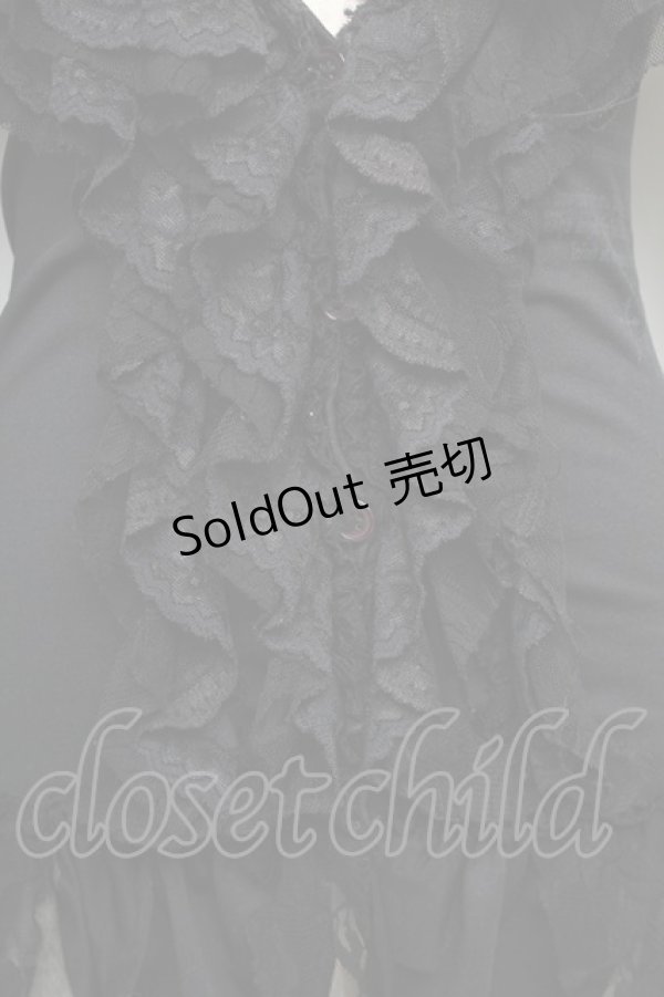 画像3: h.naoto Blood / フリルレースボレロ  黒 S-25-12-21-055-HN-TO-HR-ZS (3)