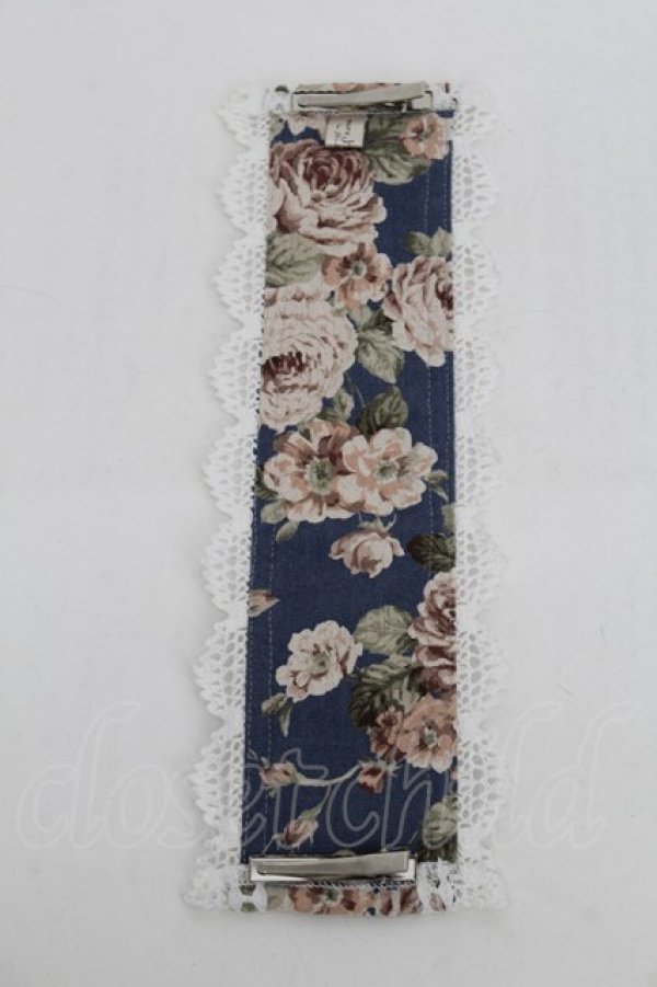 画像3: hiroko tokumine / 花柄ヘッドドレス  紺 S-25-12-21-008-LO-AC-AS-ZS (3)