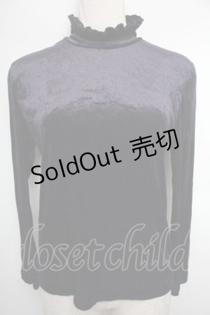 画像: Jane Marple Dans Le Salon / ベロアトップス  紺S-25-12-21-064-JM-TO-AS-ZT588