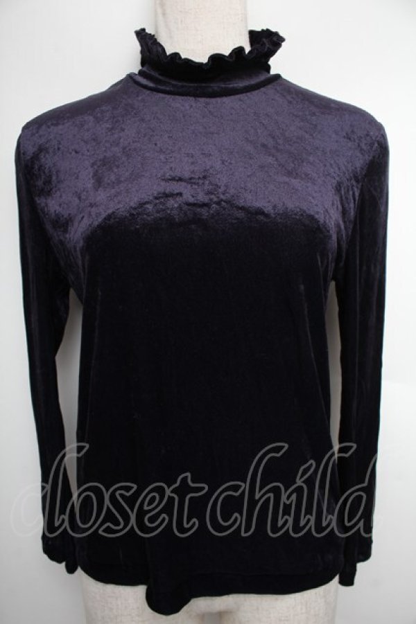 画像1: Jane Marple Dans Le Salon / ベロアトップス  紺 S-25-12-21-064-JM-TO-AS-ZS (1)