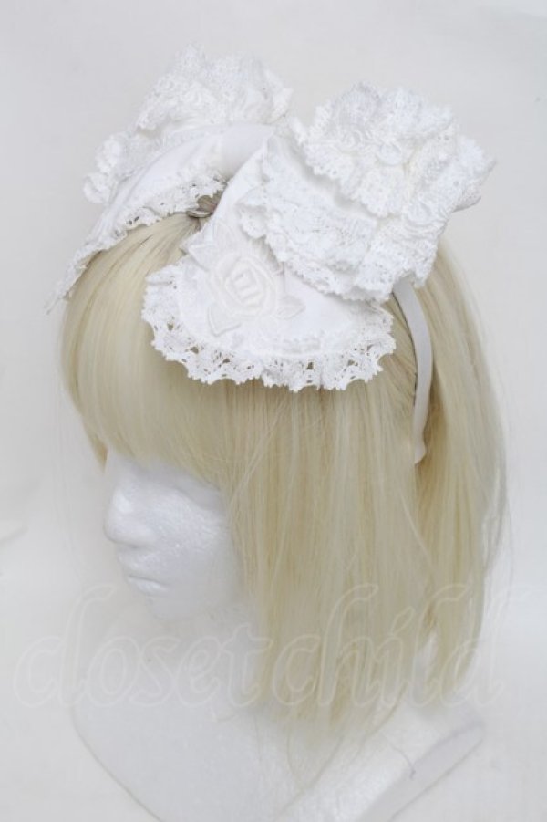画像1: BABY,THE STARS SHINE BRIGHT / Romantic Dream Roseカチューシャ  白 S-25-12-21-009-BA-AC-AS-ZS (1)