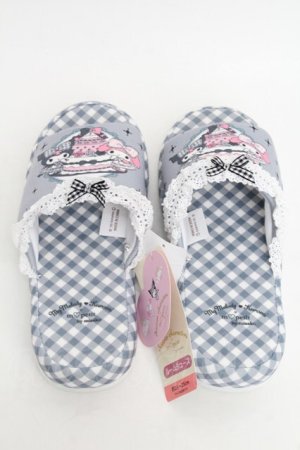 画像: m petit by misako / マイメロディクロミスリッパ  黒 S-25-12-21-014-LO-ZA-AS-ZS