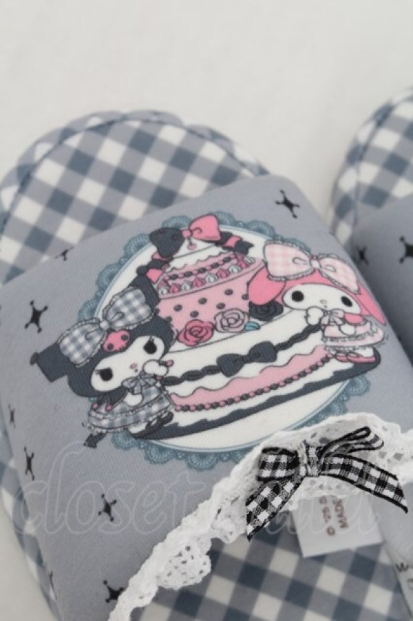 画像4: m petit by misako / マイメロディクロミスリッパ  黒 S-25-12-21-014-LO-ZA-AS-ZS (4)