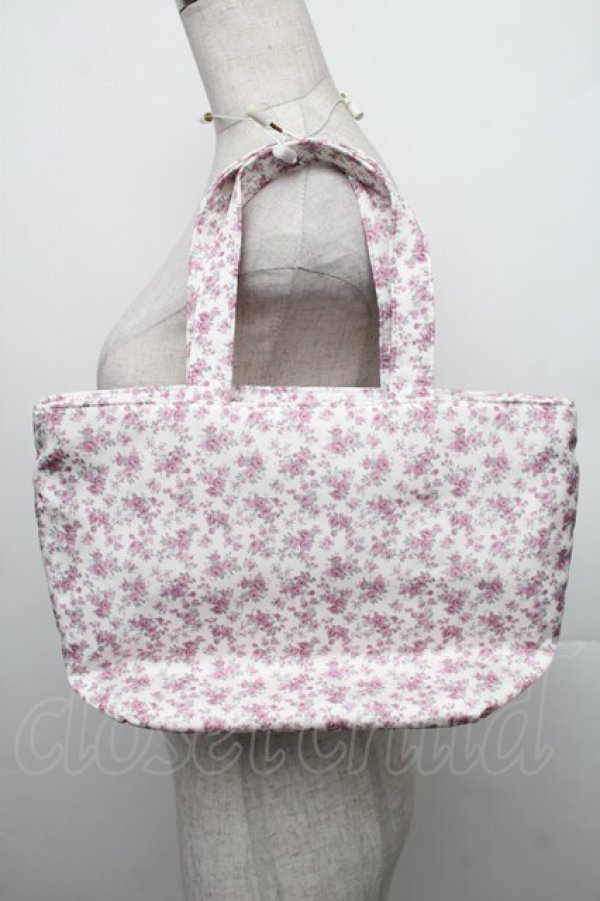 画像2: Maison de FLEUR / 撥水加工フラワープリントトートバッグS  白 S-25-12-21-017-LO-BG-AS-ZS (2)