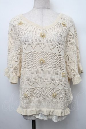 画像: axes femme / ラメニット  アイボリー S-25-12-21-034-AX-TO-HR-ZS