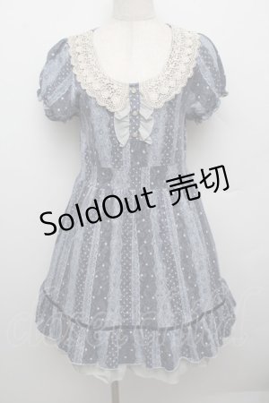 画像: axes femme / ドットＸレース柄チュニック  ブルー S-25-12-23-028-AX-OP-HR-ZS