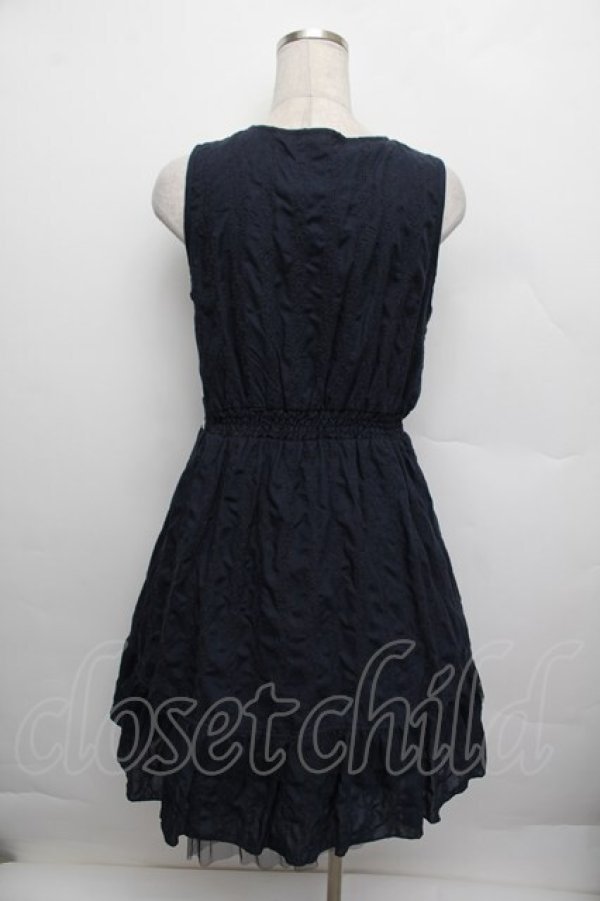 画像2: axes femme / コットン刺繍ワンピース  紺 S-25-12-23-030-AX-OP-HR-ZS (2)