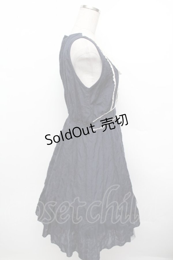 画像3: axes femme / コットン刺繍ワンピース  紺 S-25-12-23-030-AX-OP-HR-ZS (3)