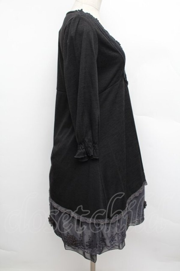 画像2: axes femme / 裾チュールチュニック  黒 S-25-12-23-032-AX-TO-HR-ZS (2)