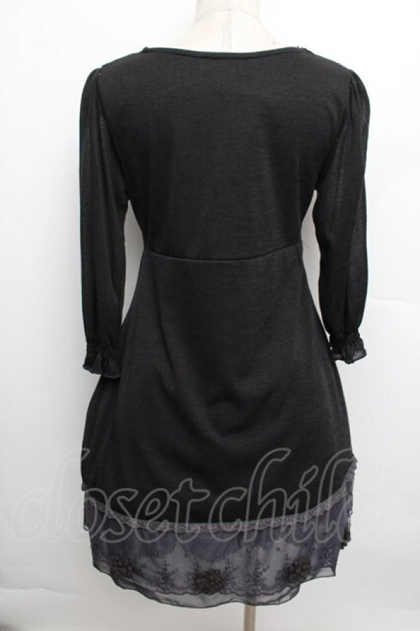 画像3: axes femme / 裾チュールチュニック  黒 S-25-12-23-032-AX-TO-HR-ZS (3)