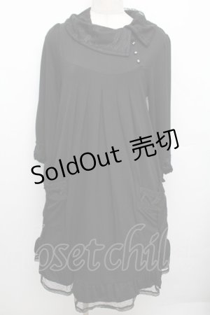 画像: axes femme / 2wayタートルカットソーワンピ  黒 S-25-12-23-033-AX-OP-HR-ZS