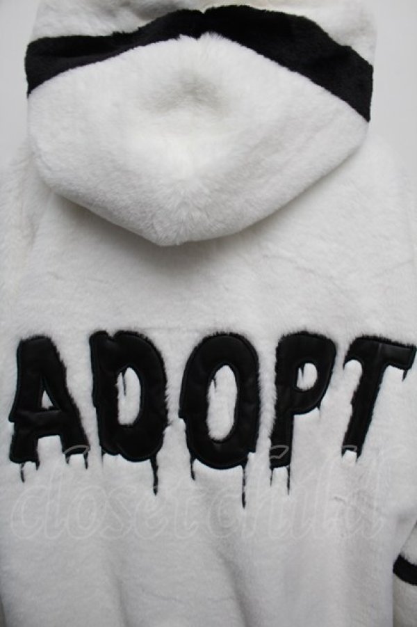 画像3: NOEMIE / バックロゴファーユニセックスブルゾン  白ｘ黒 S-25-12-23-004-LO-JA-HR-ZS (3)