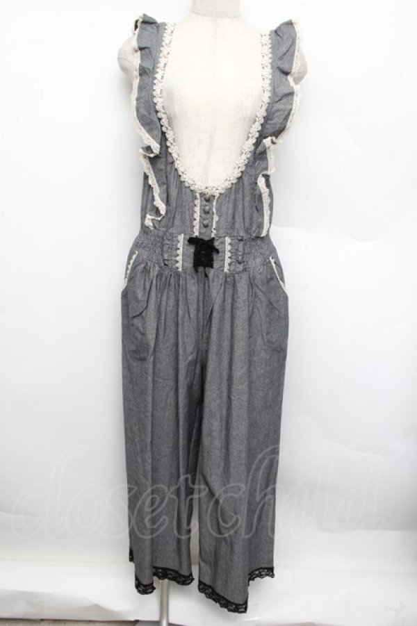 画像1: axes femme / ワイドパンツサロペット  グレー S-25-12-23-038-AX-OP-HR-ZS (1)