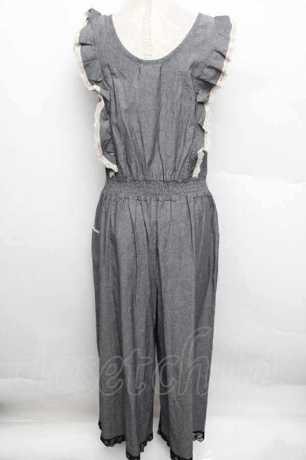 画像2: axes femme / ワイドパンツサロペット  グレー S-25-12-23-038-AX-OP-HR-ZS (2)