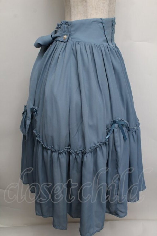 画像2: axes femme kawaii / ヴィンテージシフォンスカート  ブルー S-25-12-23-039-AX-SK-AS-ZS (2)