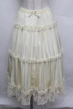 画像: m petit by misako / サテンキリカエペチスカート M キナリ S-25-12-23-041-LO-SK-HR-ZS