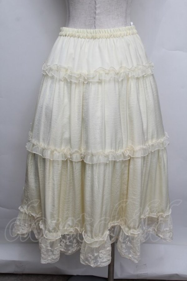 画像3: m petit by misako / サテンキリカエペチスカート M キナリ S-25-12-23-041-LO-SK-HR-ZS (3)