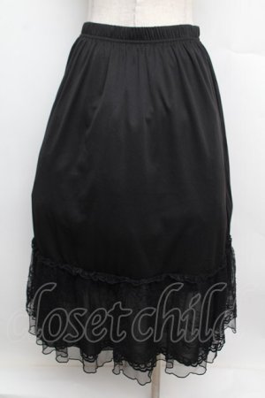 画像: axes femme / 繊細レースミディ丈ペチスカート  黒 S-25-12-23-044-AX-SK-HR-ZS