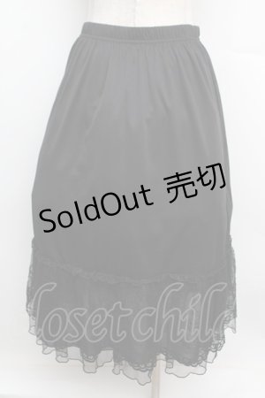 画像: axes femme / 繊細レースミディ丈ペチスカート  黒 S-25-12-23-044-AX-SK-HR-ZS