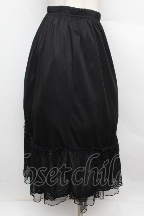 画像3: axes femme / 繊細レースミディ丈ペチスカート  黒 S-25-12-23-044-AX-SK-HR-ZS (3)