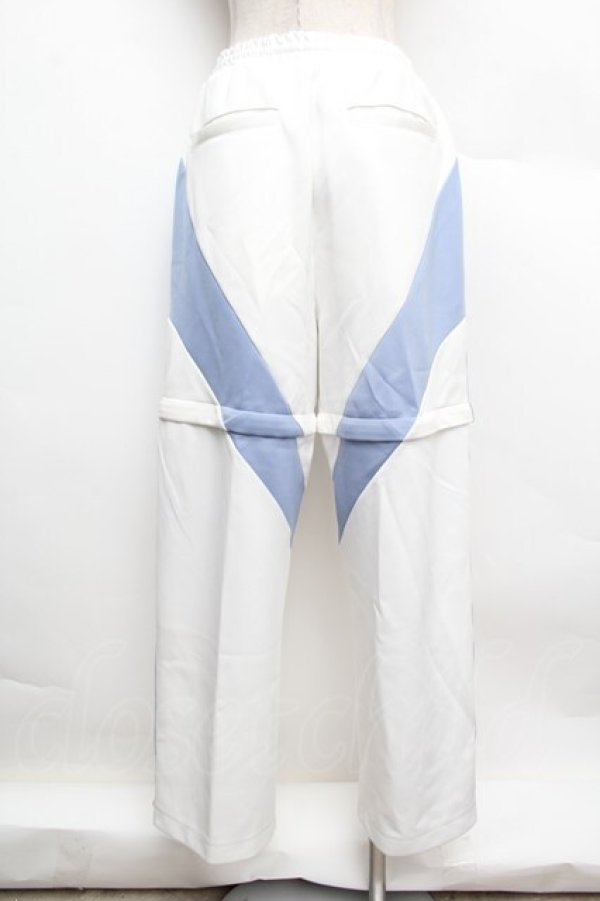 画像4: REFLEM / 2WAY切替ジャージパンツ  白ｘサックス S-25-12-23-045-PU-PA-HR-ZS (4)