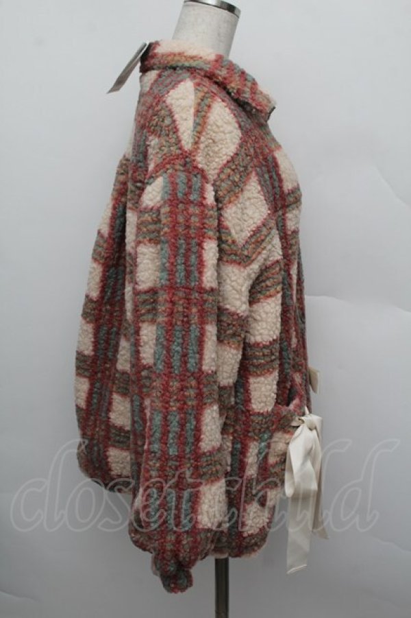 画像3: merry jenny / チェックボアリボンブルゾン  ピンク S-25-12-23-005-LO-JA-HR-ZS (3)