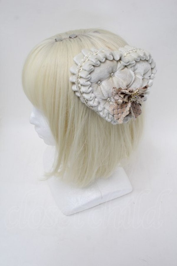 画像1: Hoshibako Works / カクテルハット「ハートギフト」  アイボリー S-25-12-23-056-LO-AC-HR-ZS (1)