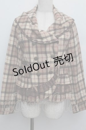 画像: axes femme / ウールチェックジャケット  ベージュ S-25-12-23-008-AX-CO-HR-ZS