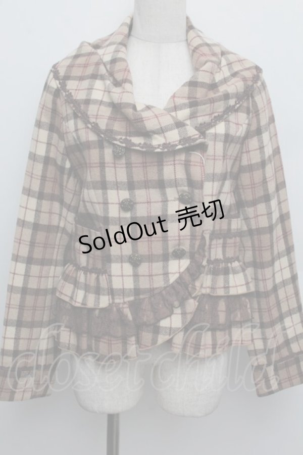 画像1: axes femme / ウールチェックジャケット  ベージュ S-25-12-23-008-AX-CO-HR-ZS (1)