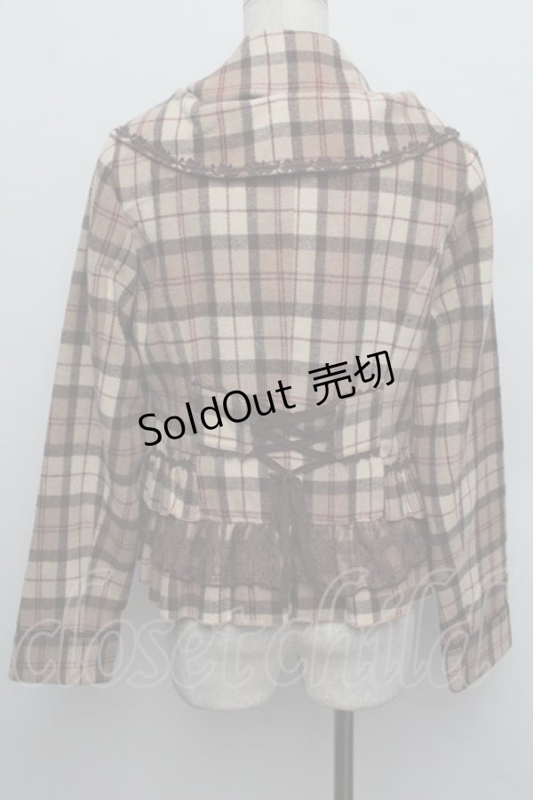 画像3: axes femme / ウールチェックジャケット  ベージュ S-25-12-23-008-AX-CO-HR-ZS (3)